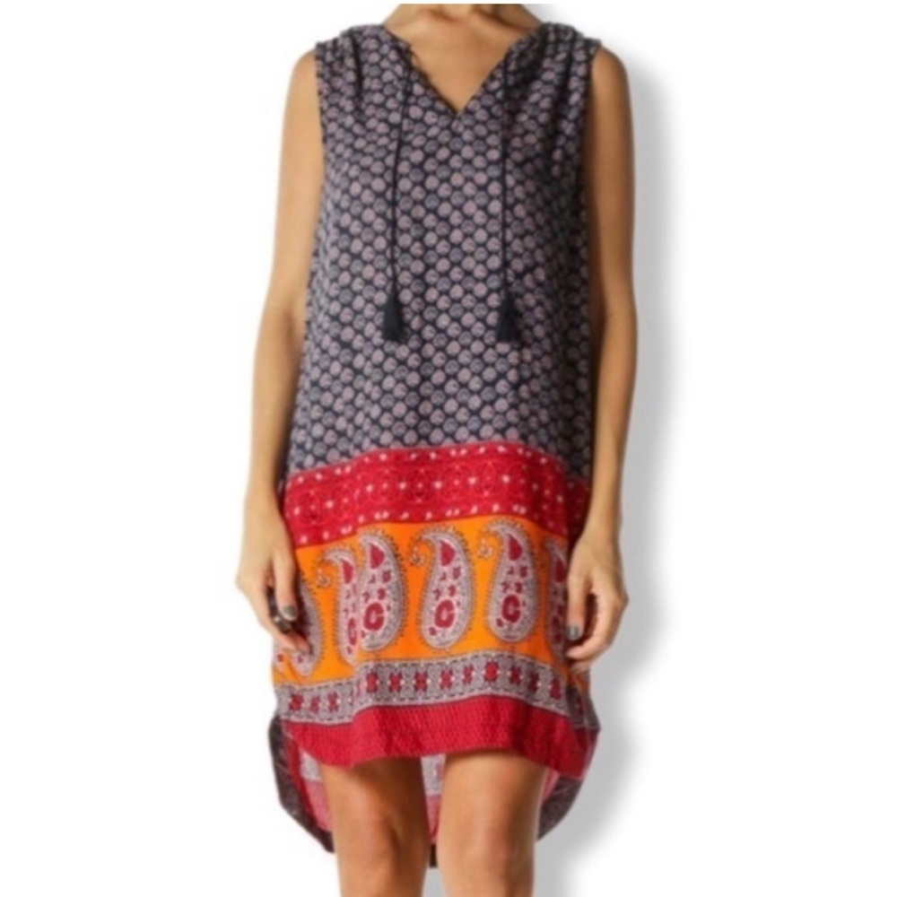 beachlunchlounge Navy and White Paisley Dress